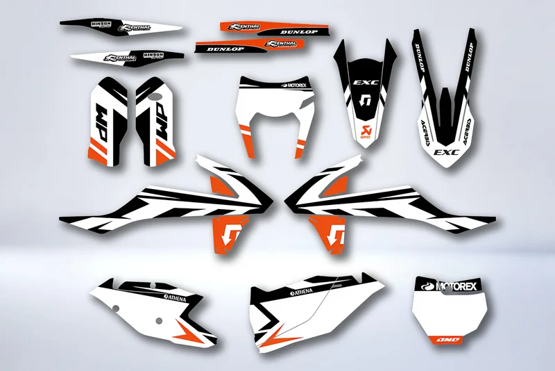 Kit Déco KTM EXC EXC-F SX SX-F 2016-2019 - WHITE ORANGE
