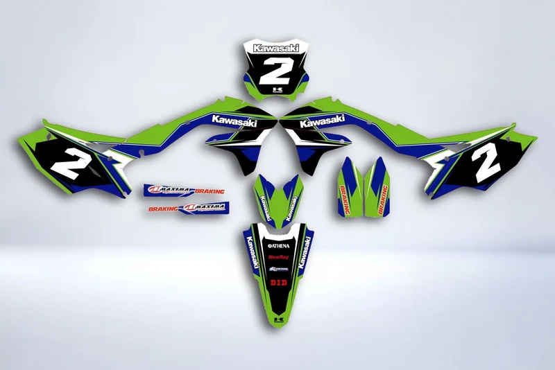 Kit déco KAWASAKI KXF 450 2016-2018 - GREEN BLUE