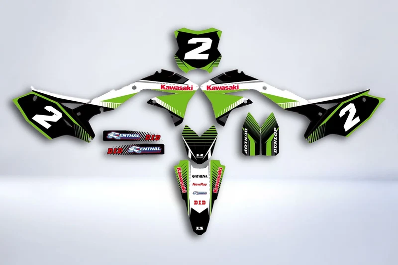 Kit déco KAWASAKI KXF 450 2016-2018 - WHITE GREEN RED #2