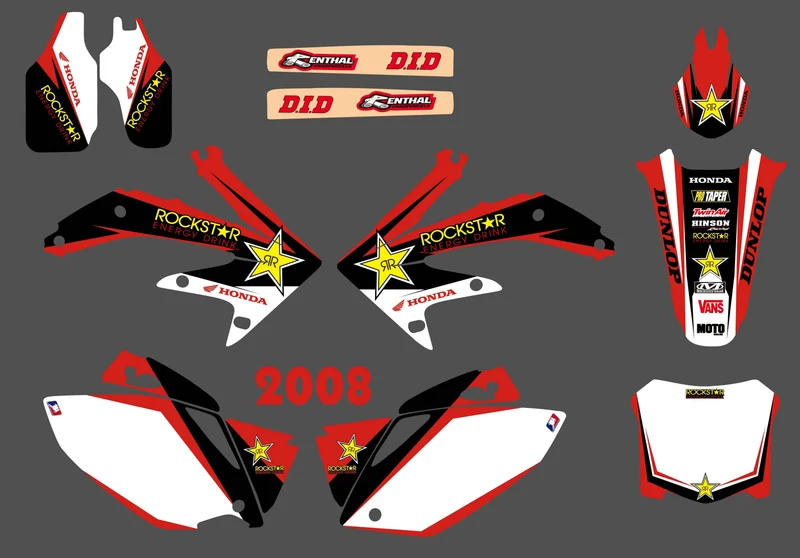 Kit Déco HONDA CRF 450 2005-2008 - ROCKSTAR RED
