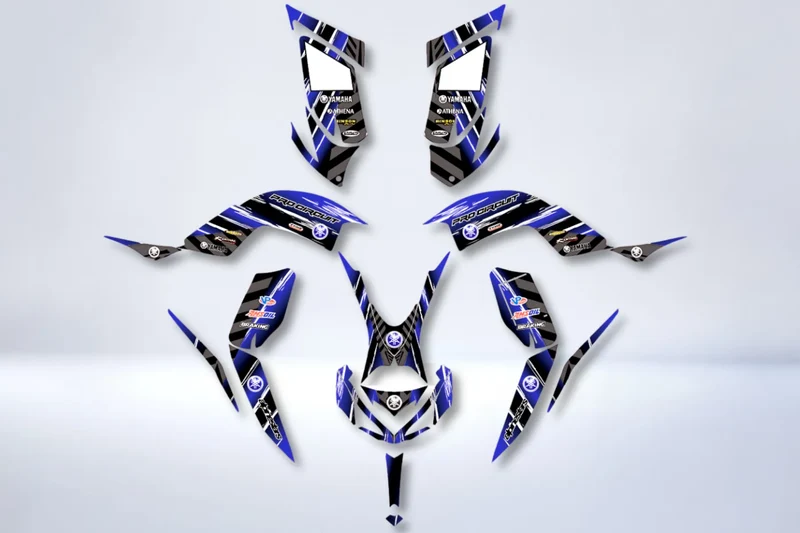 Kit déco Yamaha YFM 700 RAPTOR 2013-2025 - BLUE PRO CIRCUIT