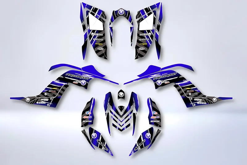Kit déco Yamaha YFM 700 RAPTOR 2006-2012 - BLUE PRO CIRCUIT