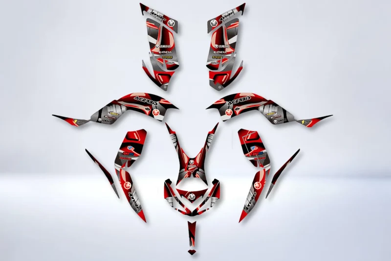 Kit déco Yamaha YFM 700 RAPTOR 2013-2025 - RED ACERBIS