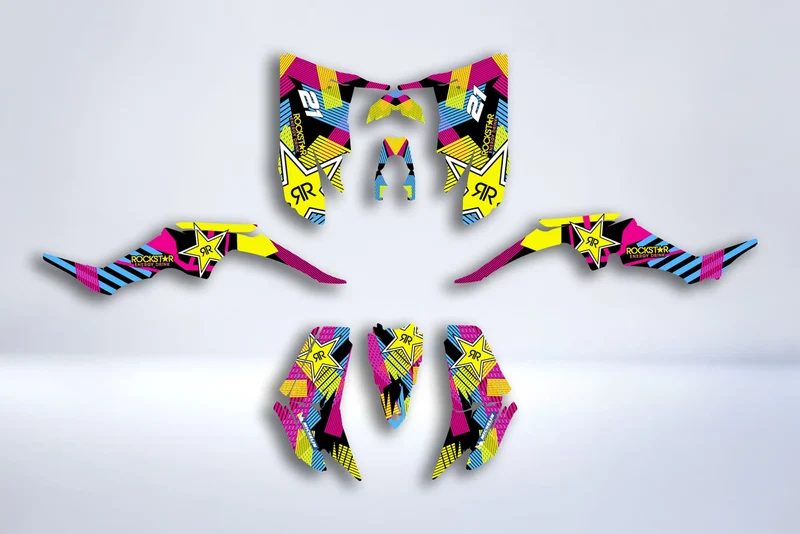 Kit déco Yamaha YFM 350 Raptor - ROCKSTAR MULTI