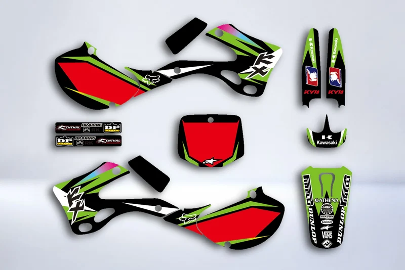 Kit déco KAWASAKI KX 125-250 1999-2002 - GREEN RED