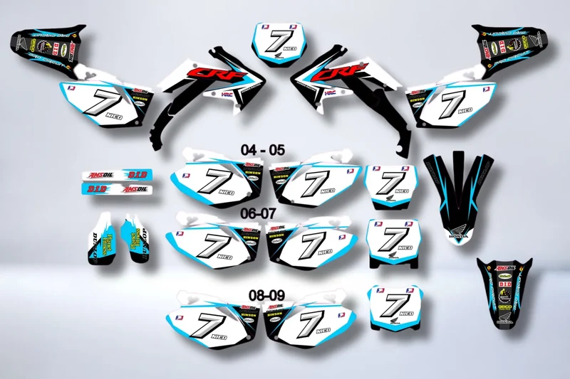 Kit déco HONDA CRF 250 2004-2009 - WHITE BLUE