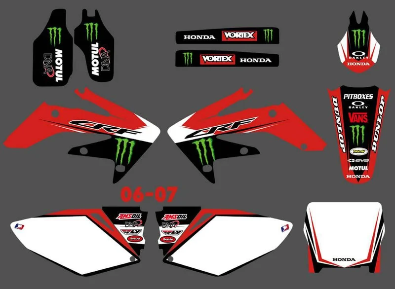 Kit déco HONDA CRF 250 2004-2009 - RED MONSTER