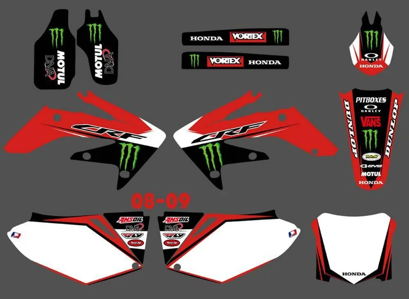 Kit déco HONDA CRF 250 2004-2009 - RED MONSTER