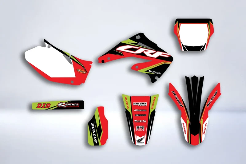 Kit Déco HONDA CRF 450 2002-2004 - RED GREEN