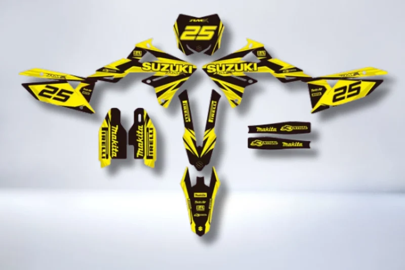 Kit Déco SUZUKI RM-Z 450 2018-2025 & RM-Z 250 2019-2025 - BLACK AND YELLOW