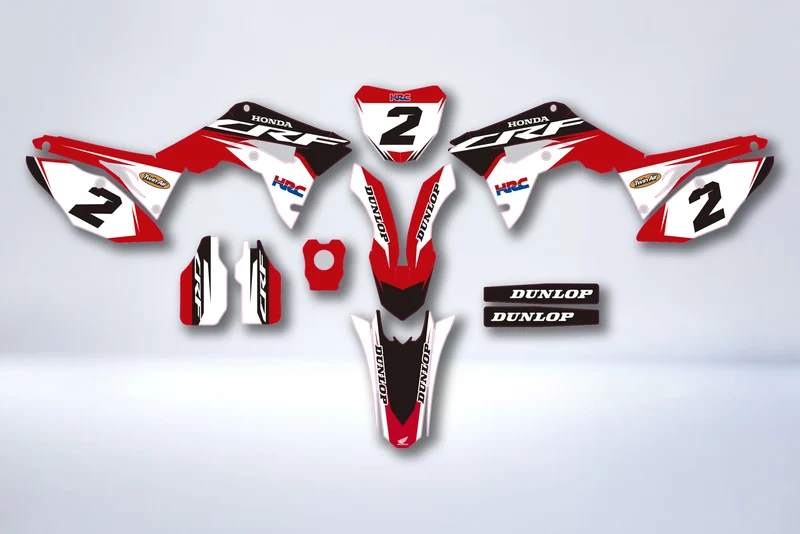 Kit déco HONDA CRF 450 2017-2020 CRF 250 2018-2021 - RED BLACK