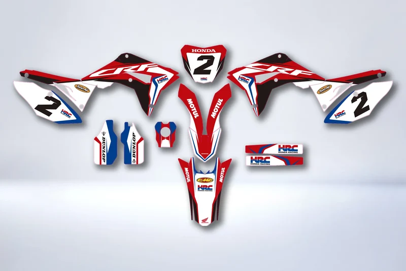 Kit déco HONDA CRF 450 2017-2020 CRF 250 2018-2021 - RED BLACK BLUE
