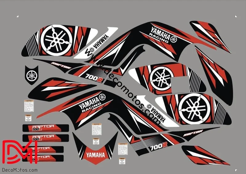 Kit déco Yamaha YFM 700 RAPTOR 2006-2012 - RED
