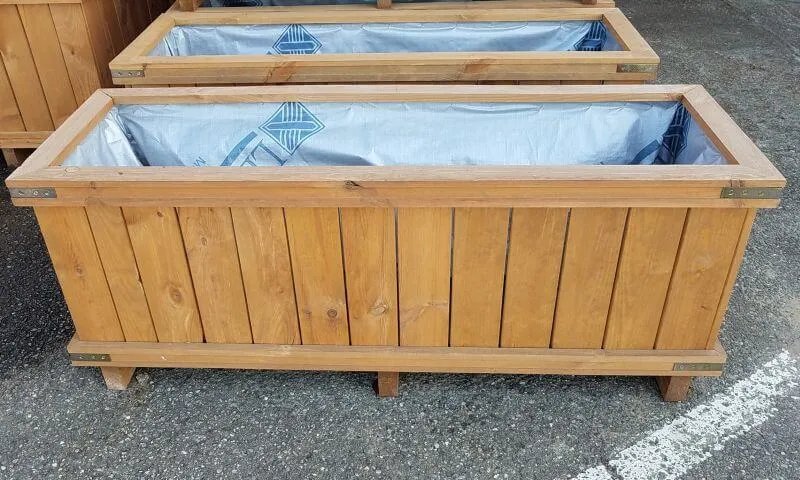 Holz-Pflanzkästen 150 cm x 50 cm x 50 cm